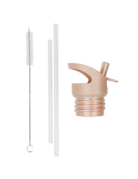 Lid, straw & brush set: Rainbows