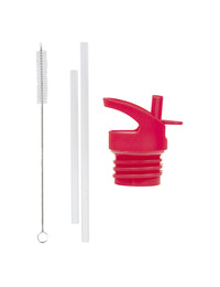 Lid, straw & brush set: Cherries