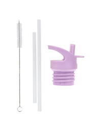 Lid, straw & brush set: Flower garden
