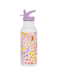 XL stainless steel drink bottle: Flower garden