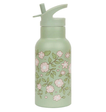 Stainless steel drink bottle: Blossoms - sage