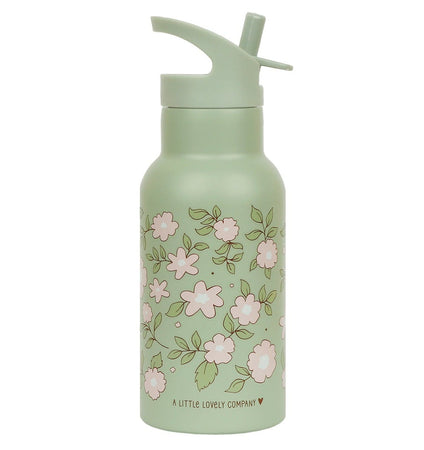 Stainless steel drink bottle: Blossoms - sage