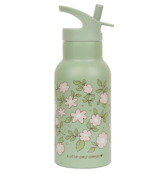 Stainless steel drink bottle: Blossoms - sage