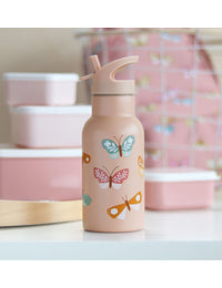 Stainless steel drink bottle: Butterflies
