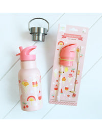 Lid, straw & brush set: Ice-cream