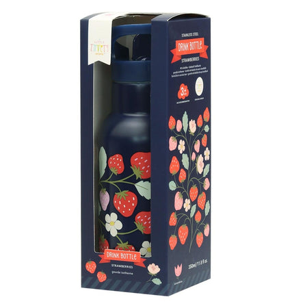Stainless steel drink bottle: Strawberries