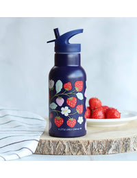 Stainless steel drink bottle: Strawberries