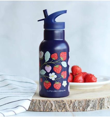 Stainless steel drink bottle: Strawberries
