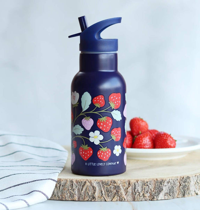 Stainless steel drink bottle: Strawberries