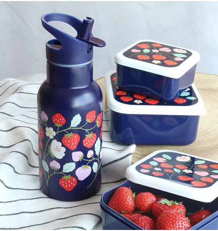 Stainless steel drink bottle: Strawberries
