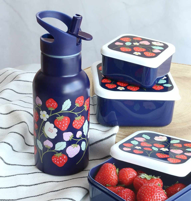 Stainless steel drink bottle: Strawberries