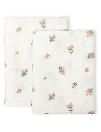 Muslin cloth set of 2: Little flowers