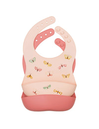 Silicone bibs set of 2: Butterflies