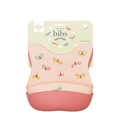 Silicone bibs set of 2: Butterflies