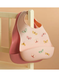 Silicone bibs set of 2: Butterflies