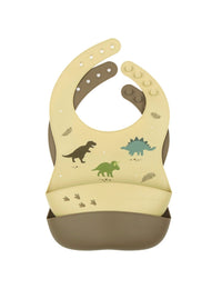 Silicone bibs set of 2: Dinosaurs