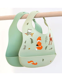 Silicone bibs set of 2: Forest Friends