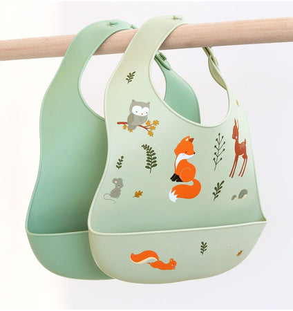 Silicone bibs set of 2: Forest Friends