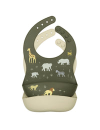 Silicone bibs set of 2: Savanna