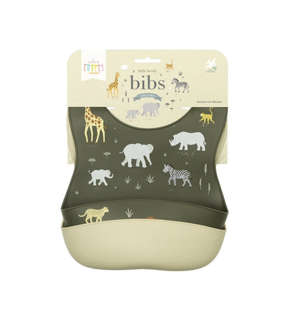 Silicone bibs set of 2: Savanna