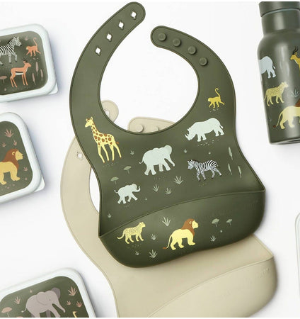 Silicone bibs set of 2: Savanna