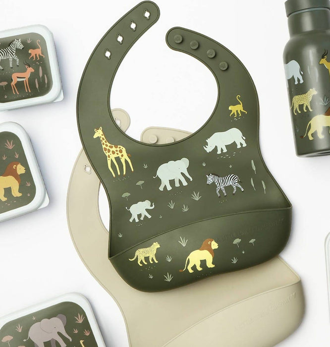 Silicone bibs set of 2: Savanna