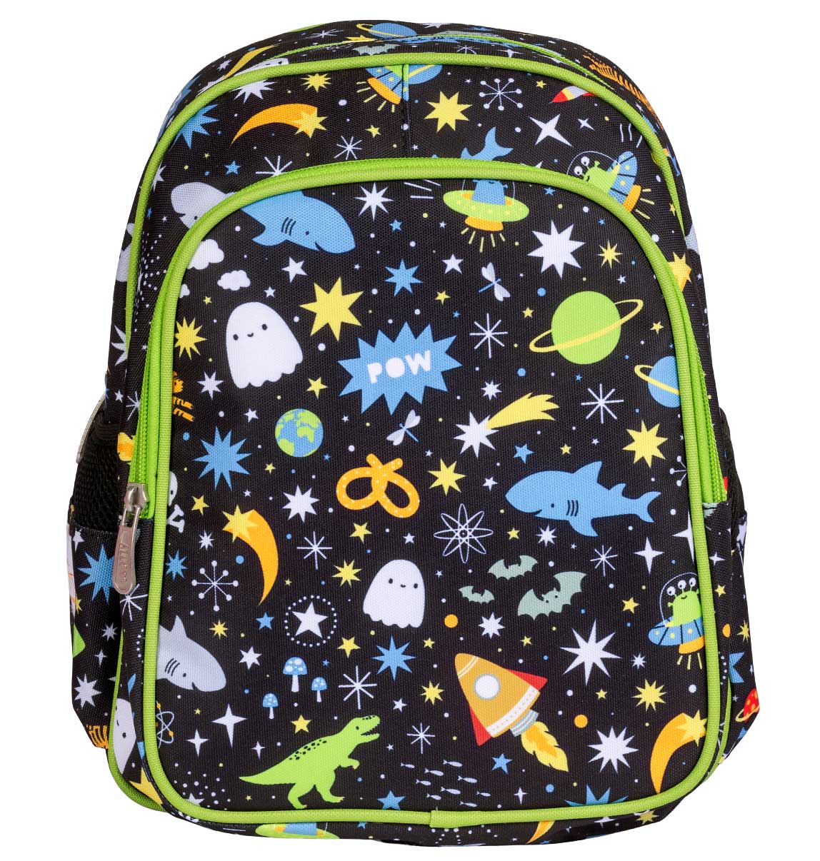 Vooraanzicht van zwarte galaxy backpack 
