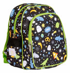 Zijkant van zwarte galaxy backpack 