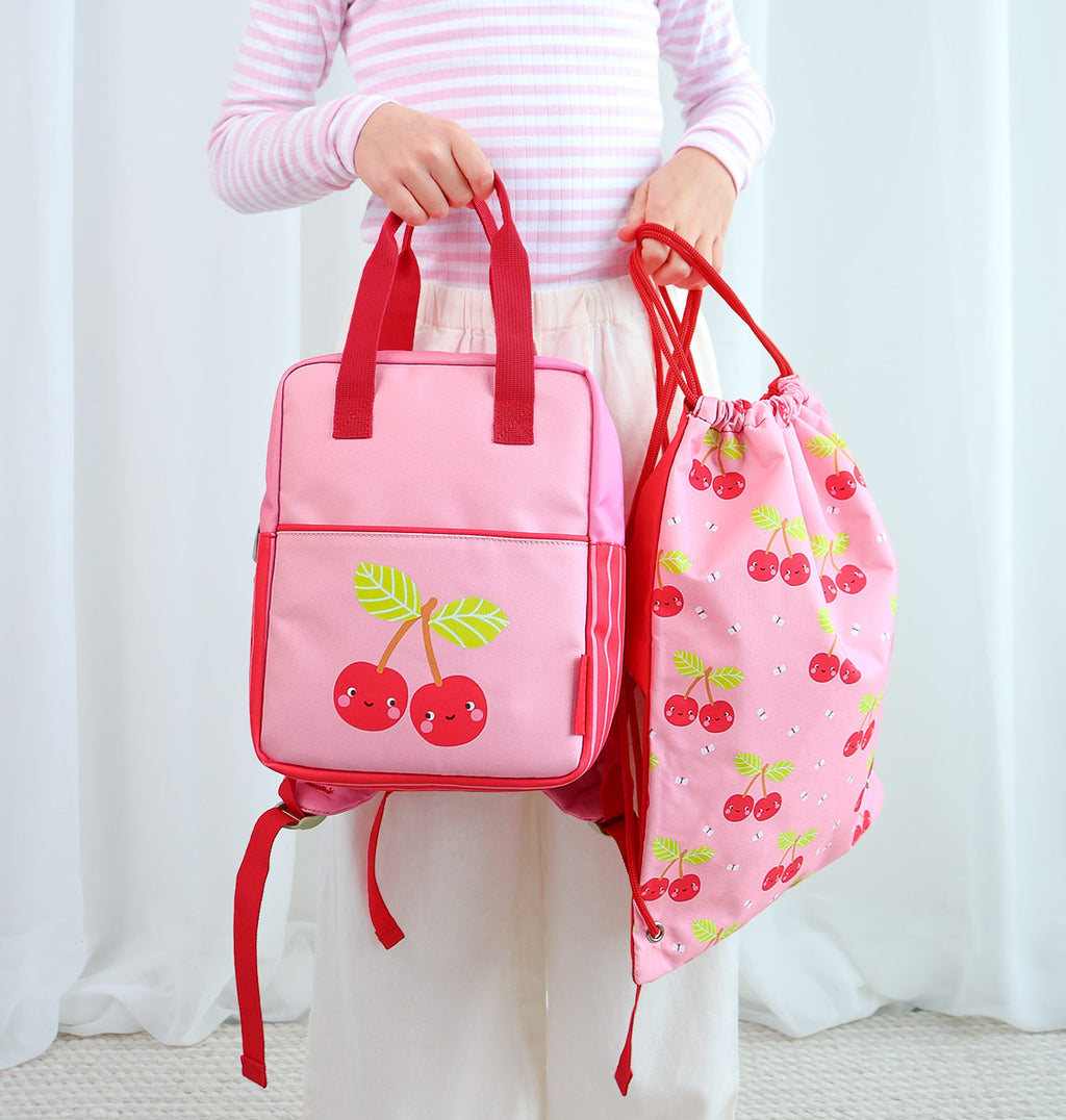 Little square backpack: Happy cherries