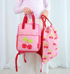 Little square backpack: Happy cherries