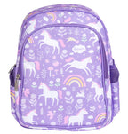 vooraanzicht paarse Unicorn rugzak 