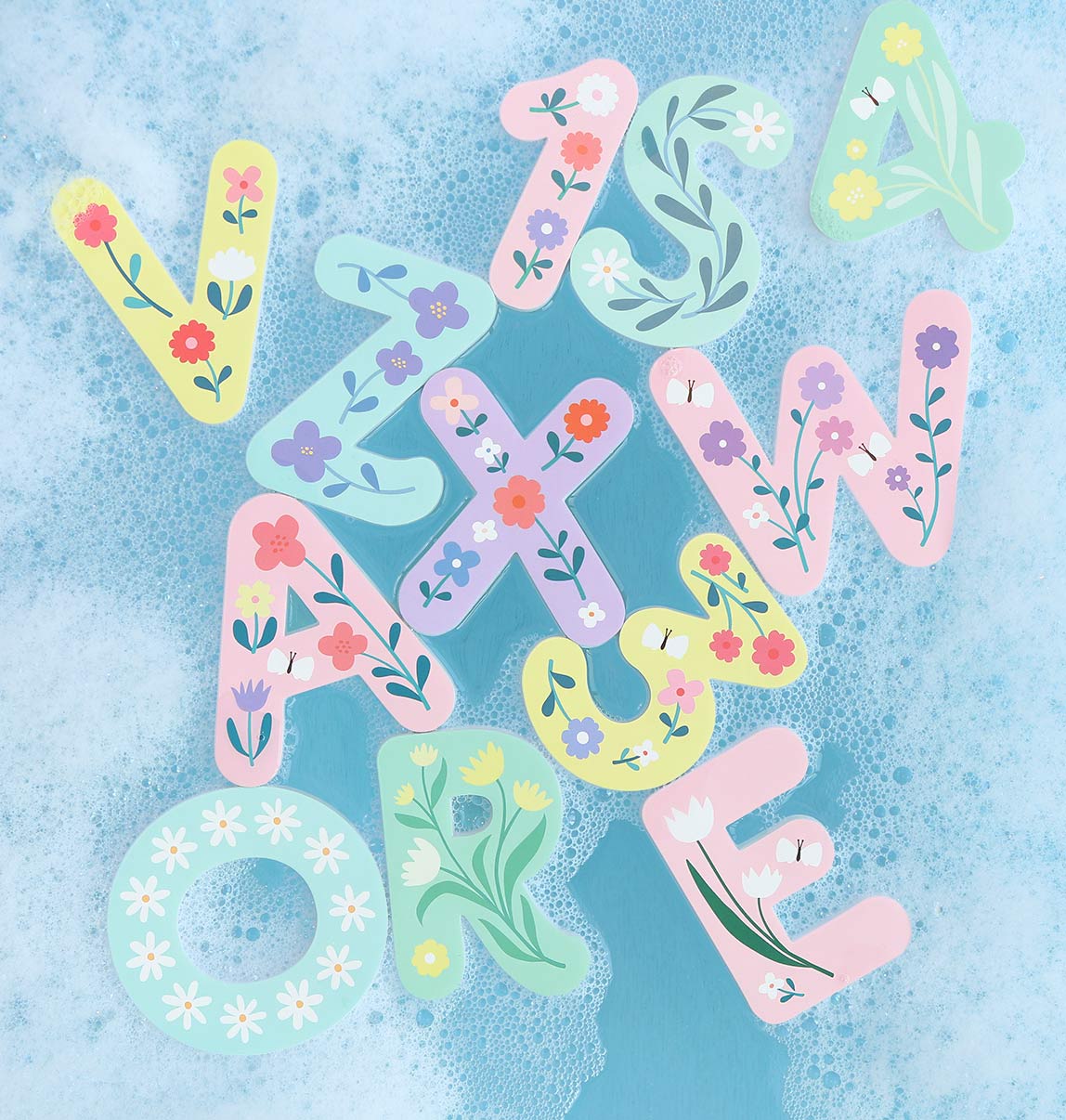 Foam bath letters: Flowers