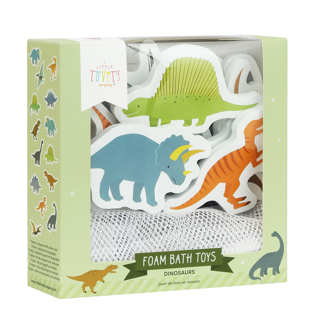 verpakking van dinosaurus speelgoed voor in bad van a little lovely company