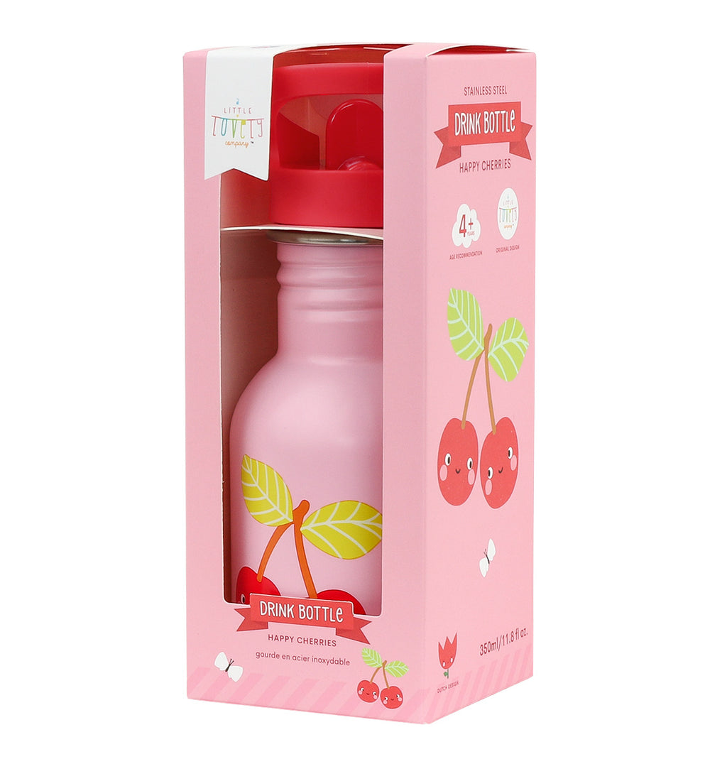 Little stainless steel drink bottle: Happy cherries