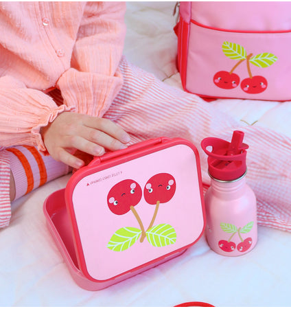Little stainless steel drink bottle: Happy cherries