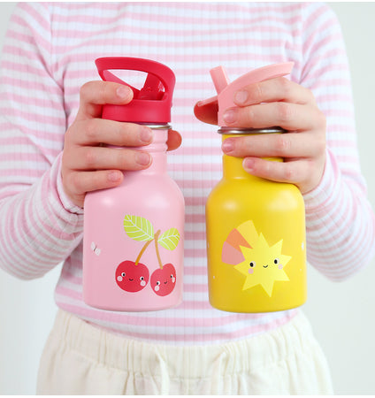 Little stainless steel drink bottle: Happy cherries