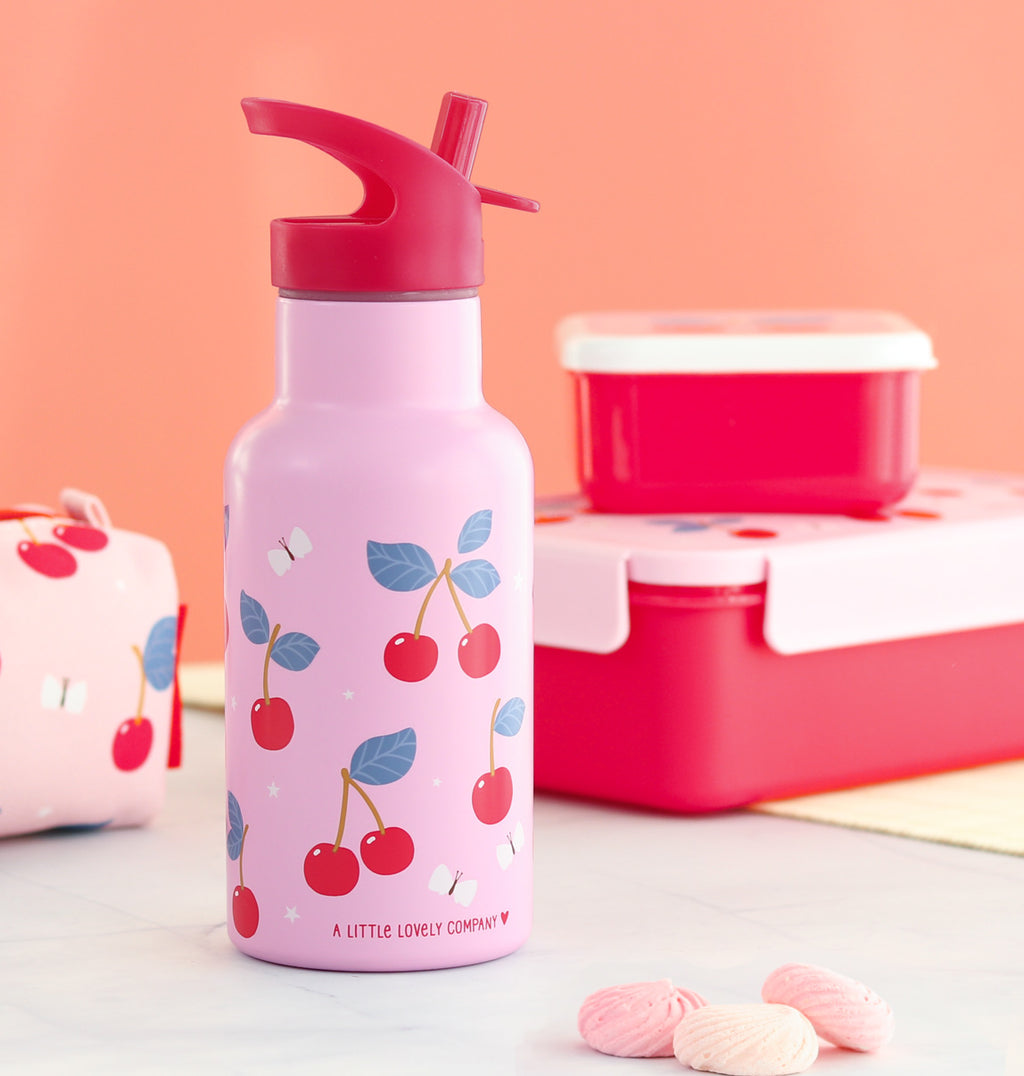 Stainless steel drink bottle: Cherries