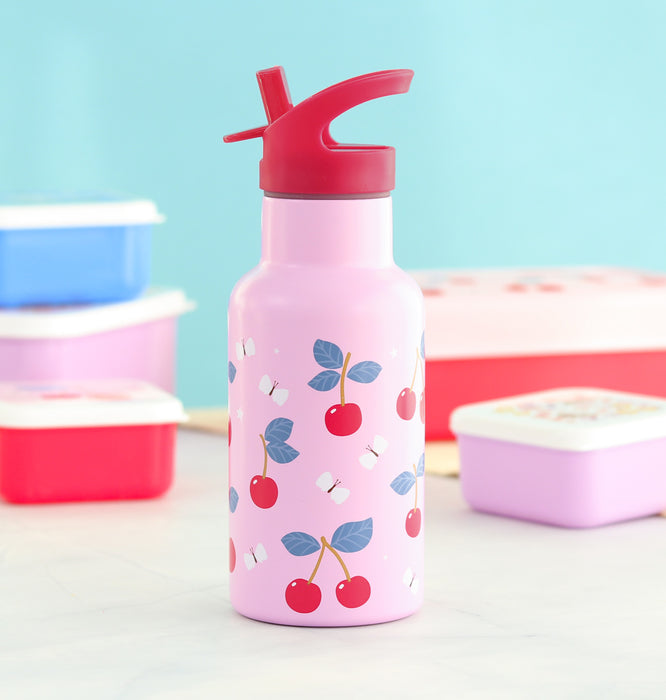Stainless steel drink bottle: Cherries