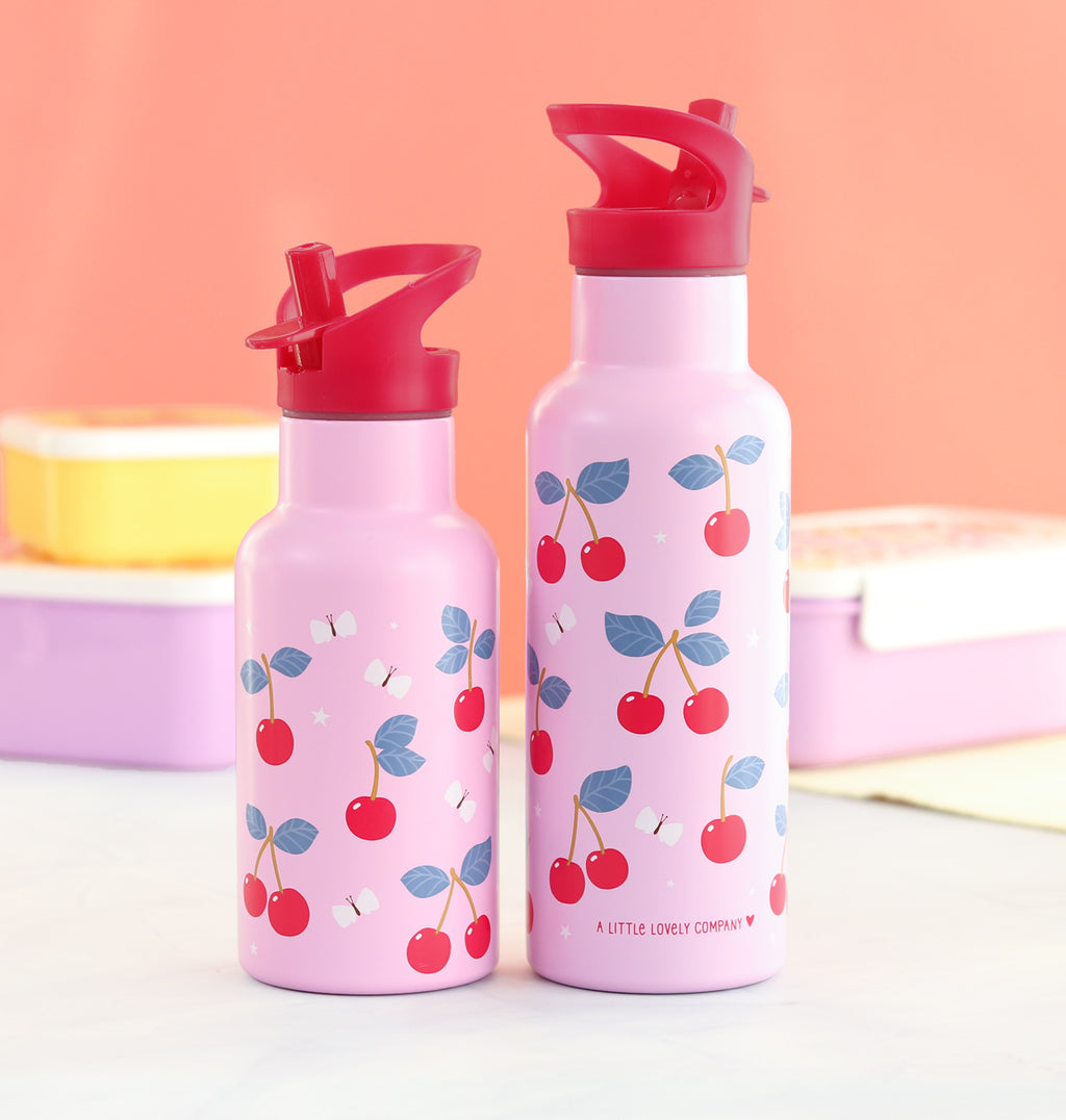 Lid, straw & brush set: Cherries