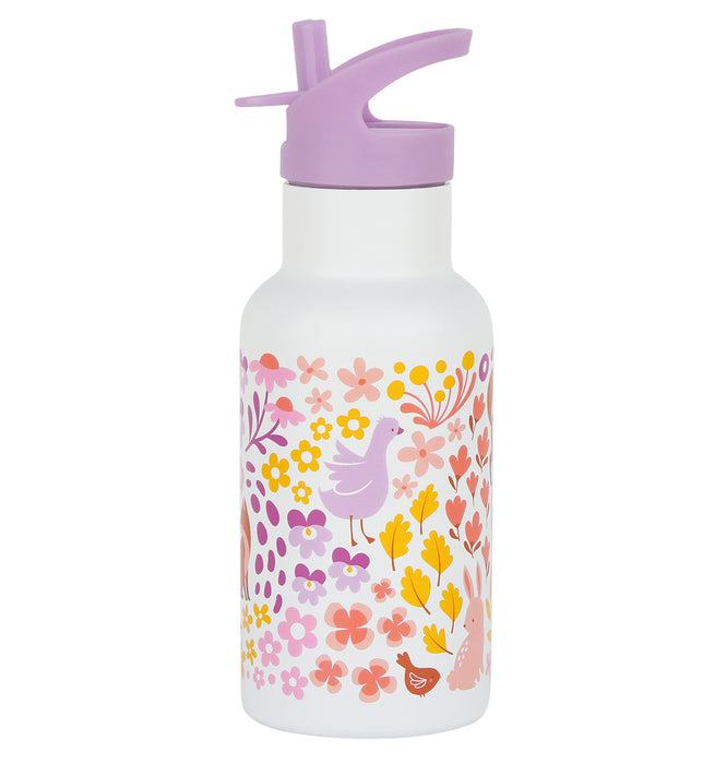 Stainless steel drink bottle: Flower garden 