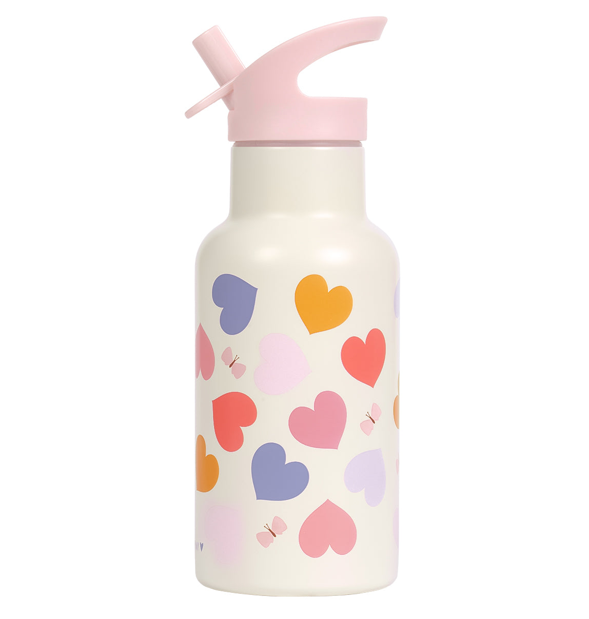 Stainless steel drink bottle: Hearts