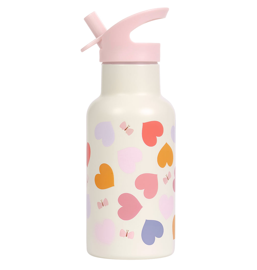 Stainless steel drink bottle: Hearts