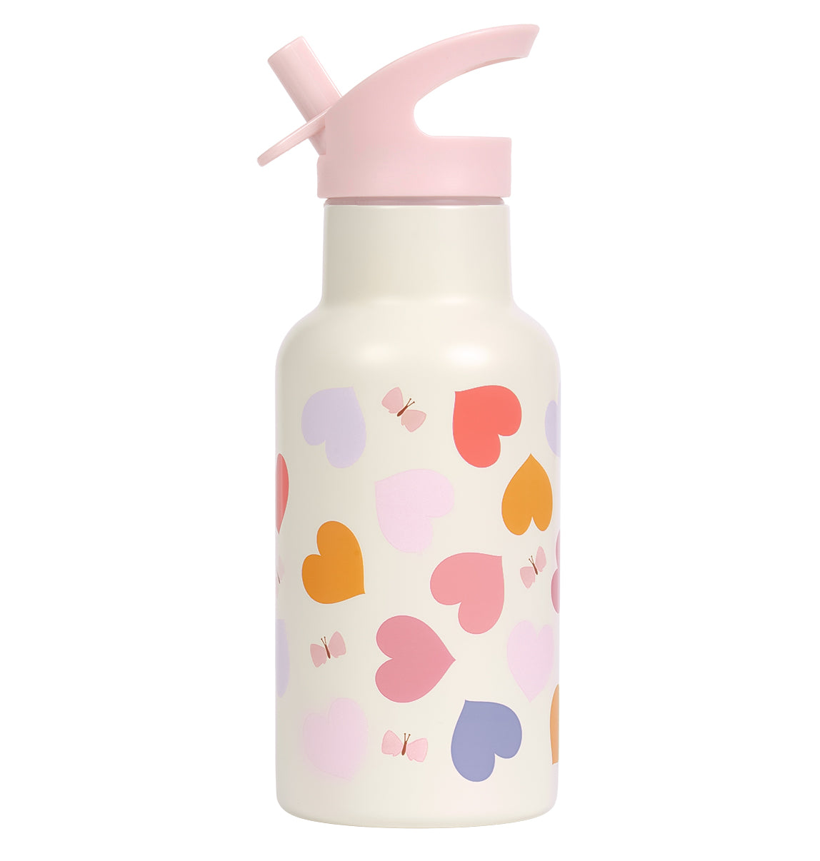 Stainless steel drink bottle: Hearts