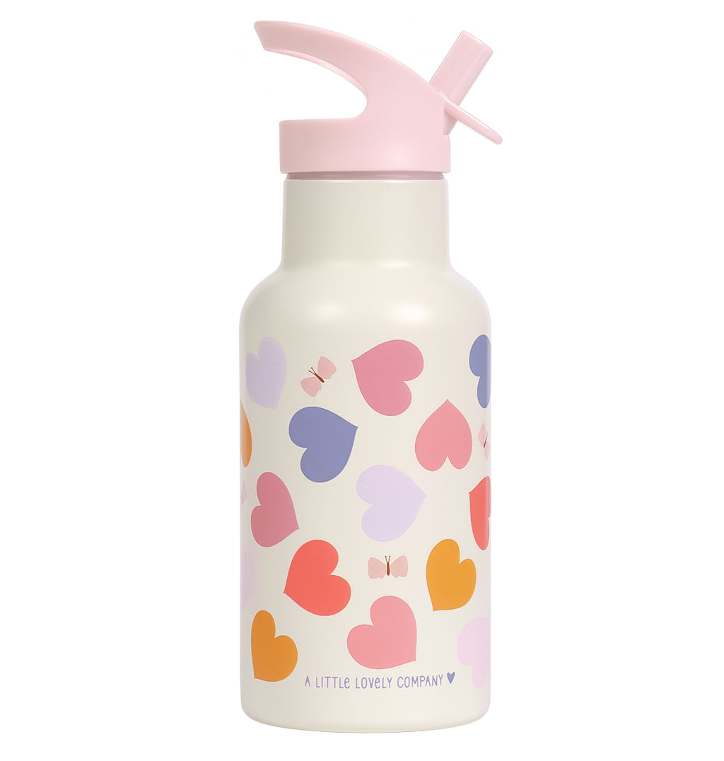 Stainless steel drink bottle: Hearts