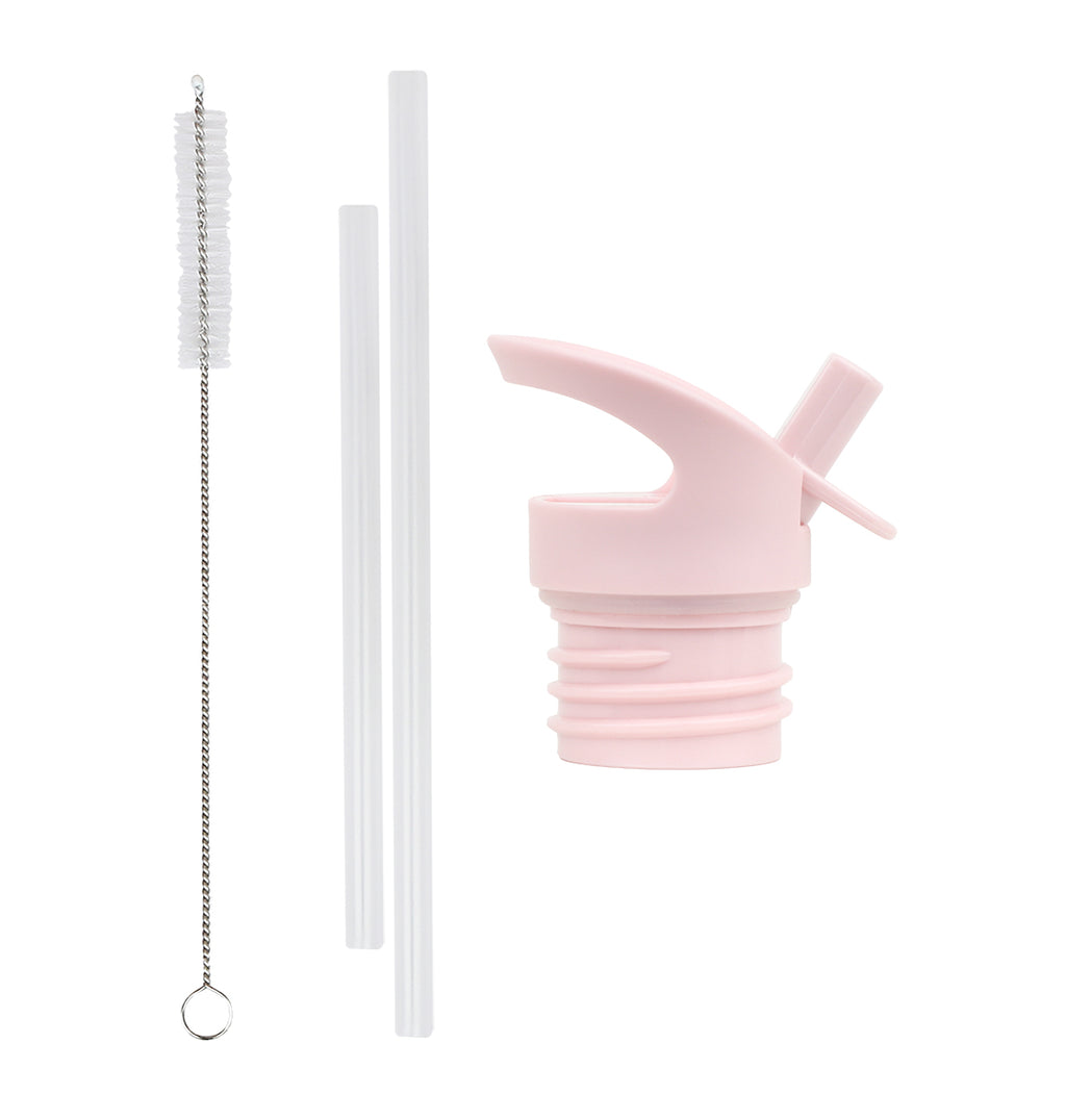 Lid, straw & brush set: Hearts