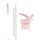 Lid, straw & brush set: Hearts