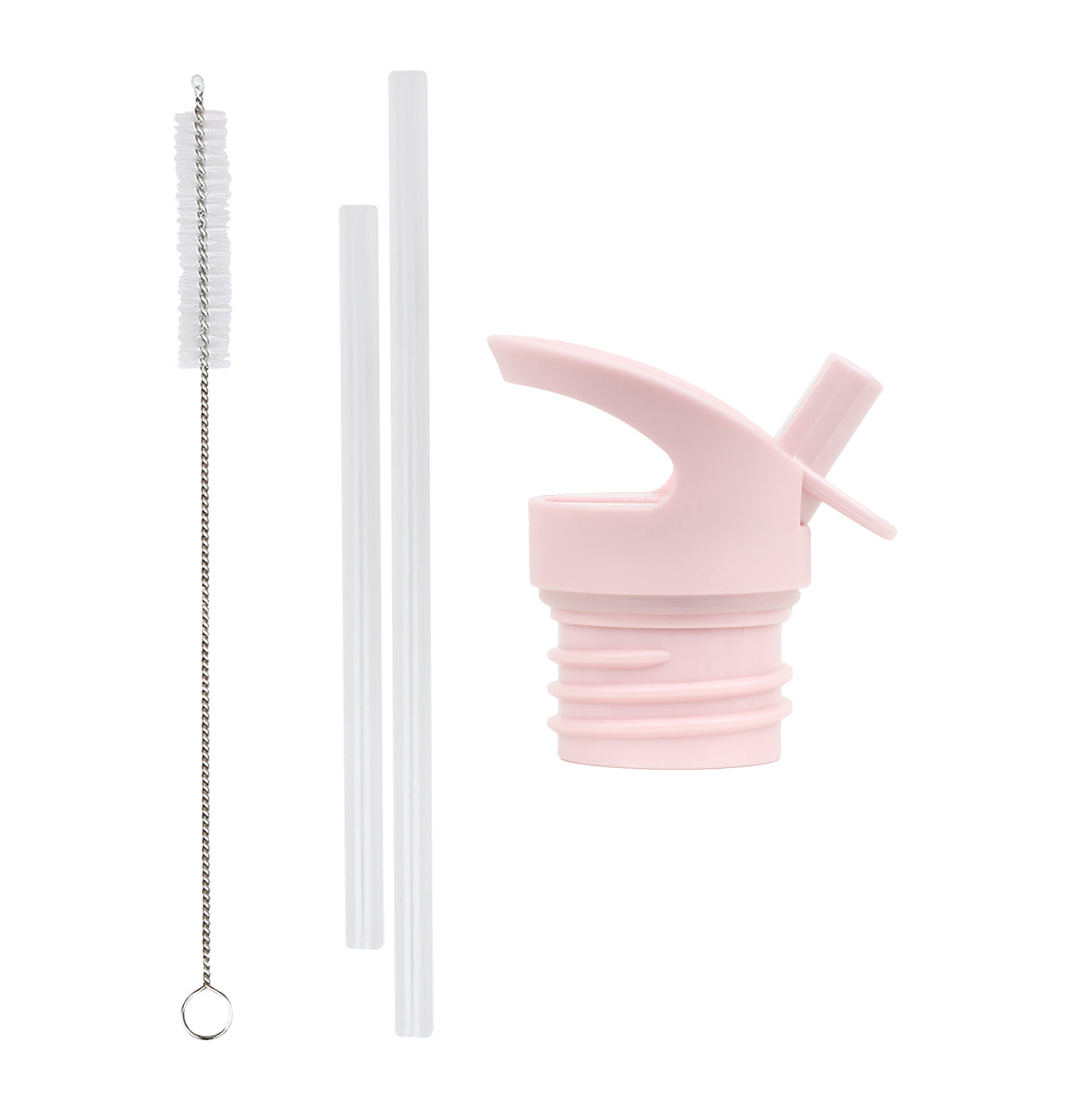 Lid, straw & brush set: Hearts