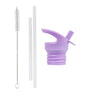 Lid, straw & brush set: Princesses