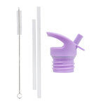 Lid, straw & brush set: Princesses