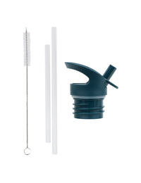Lid, straw & brush set: Robots